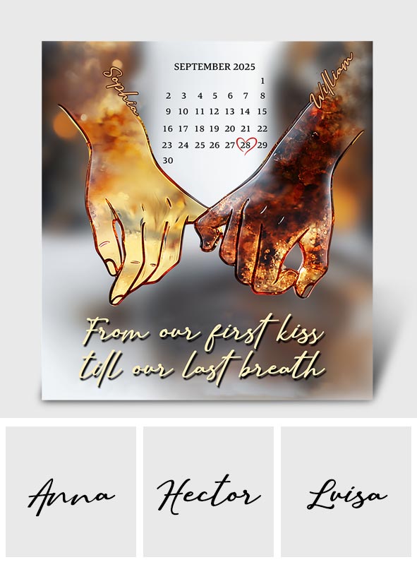 Ich liebe dich für immer und ewig – personalisierte Acrylplakette in individueller Form für Paare