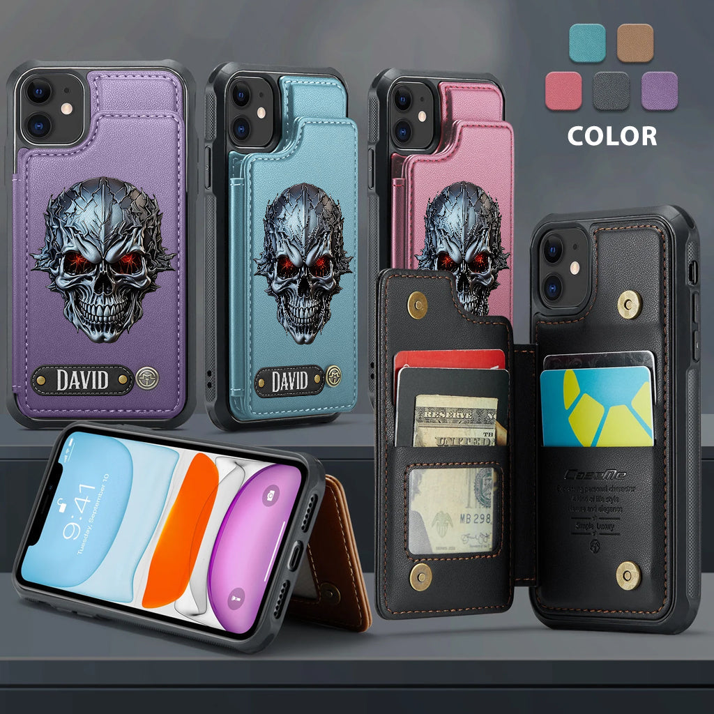 Cool Skull - Personalized Skull Wallet Phone Case