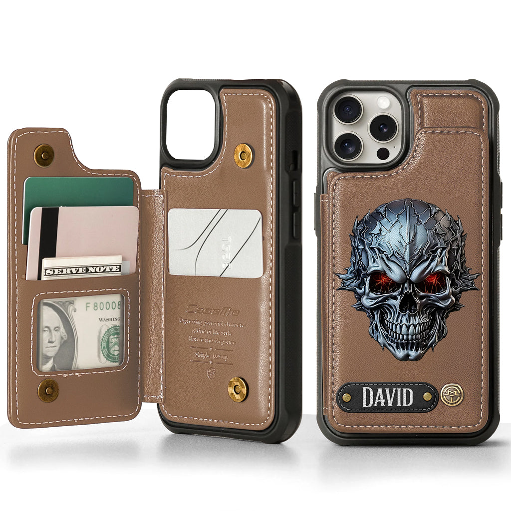Cool Skull - Personalized Skull Wallet Phone Case