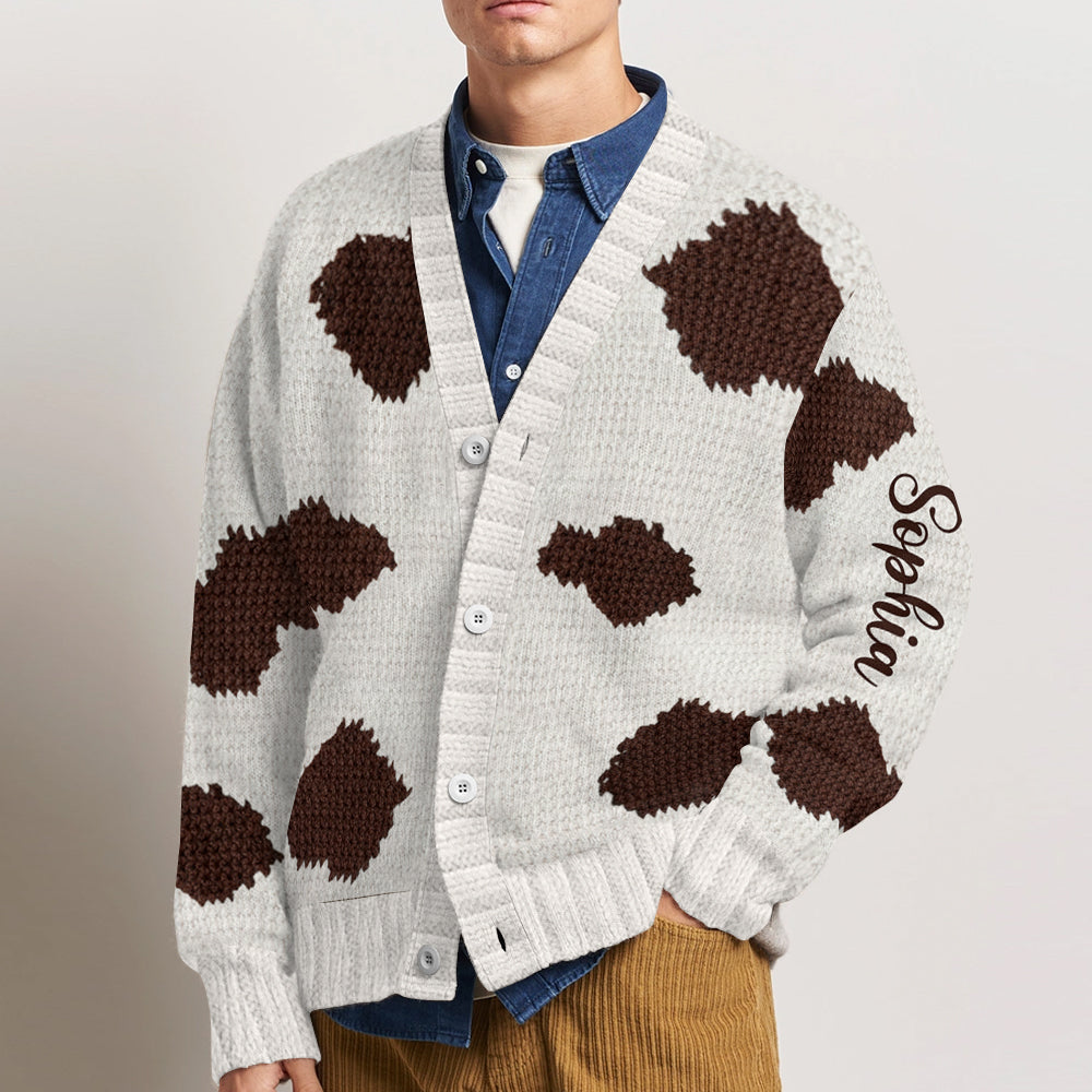 Liebe Hochlandrinder - Personalisierter Cardigan mit Hochlandrind-Motiv