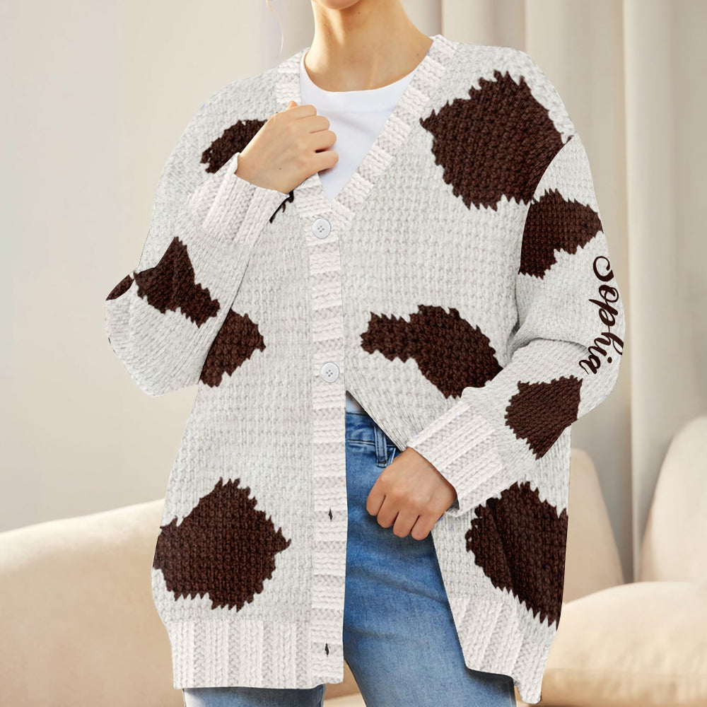 Liebe Hochlandrinder - Personalisierter Cardigan mit Hochlandrind-Motiv