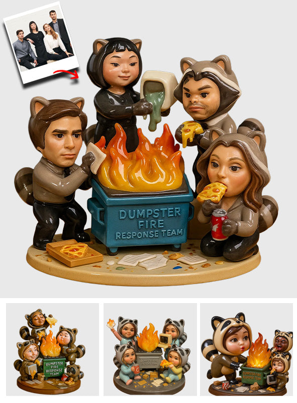 Einsatzteam für Müllcontainerbrände – Personalisierte Acrylplakette in Sonderform für Kollegen