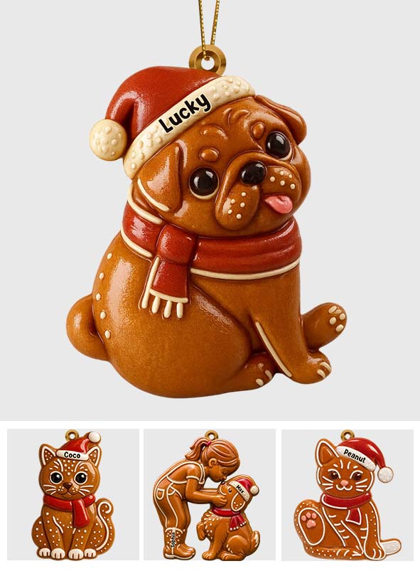 Lebkuchenhaustier-Weihnachtsdekoration – Personalisierter Hunde-Weihnachtsschmuck