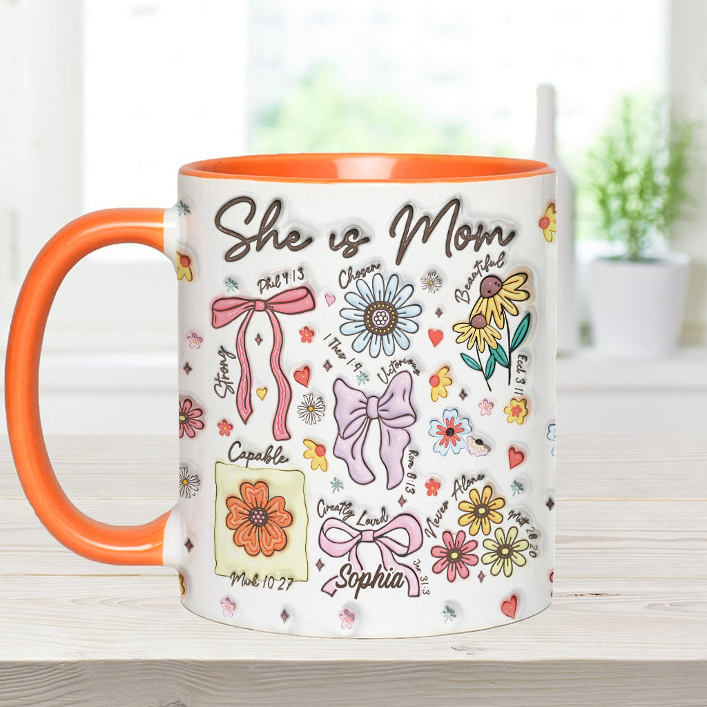 Sie ist Mama – Personalisierte Tasse mit Muttermotiv