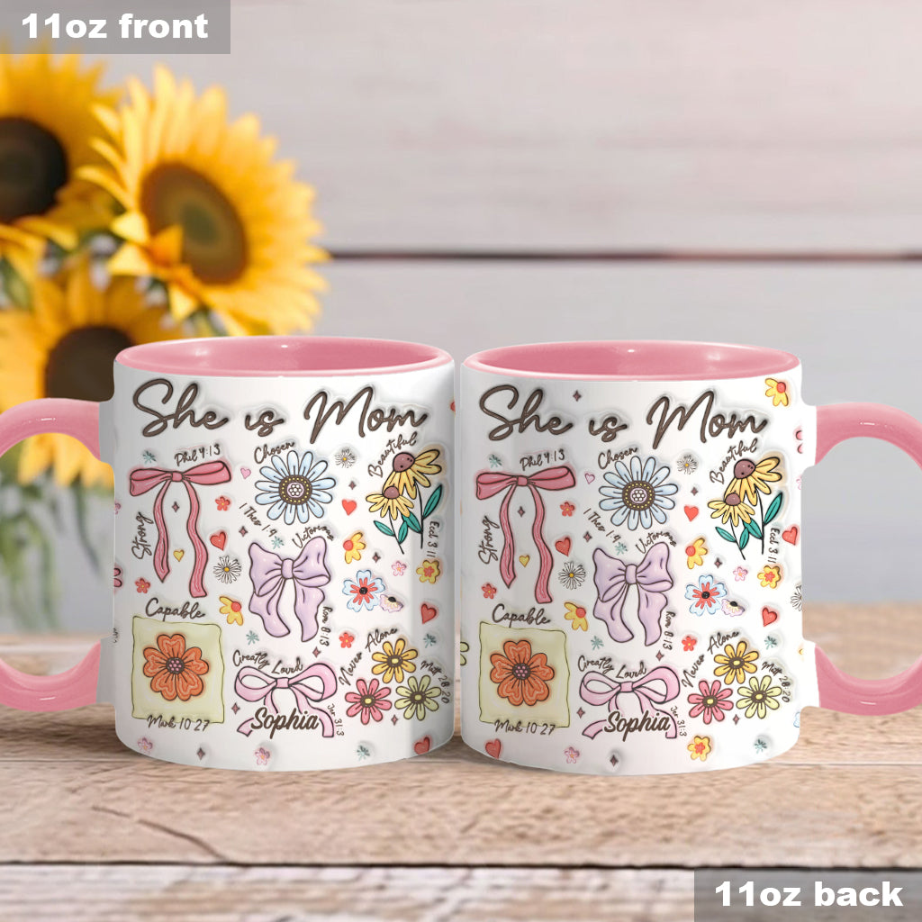 Sie ist Mama – Personalisierte Tasse mit Muttermotiv