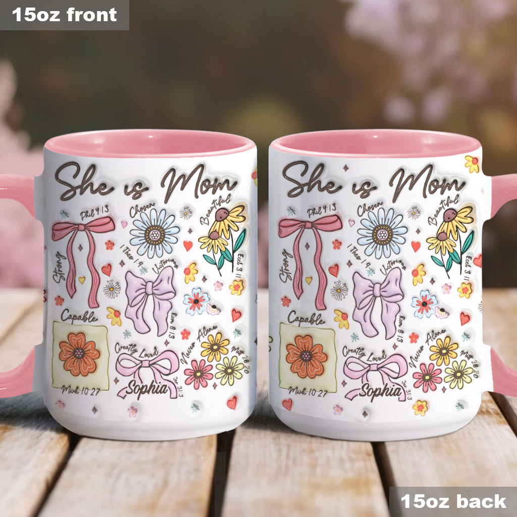 Sie ist Mama – Personalisierte Tasse mit Muttermotiv