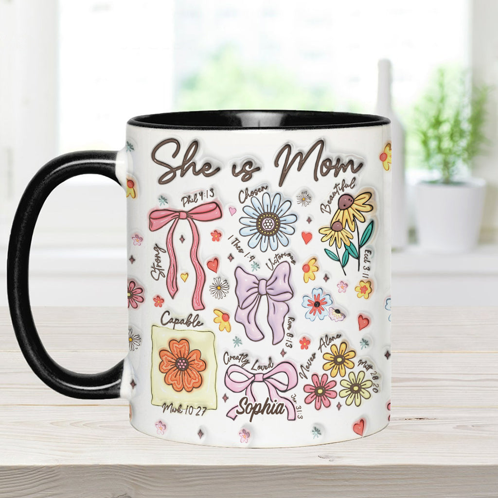 Sie ist Mama – Personalisierte Tasse mit Muttermotiv
