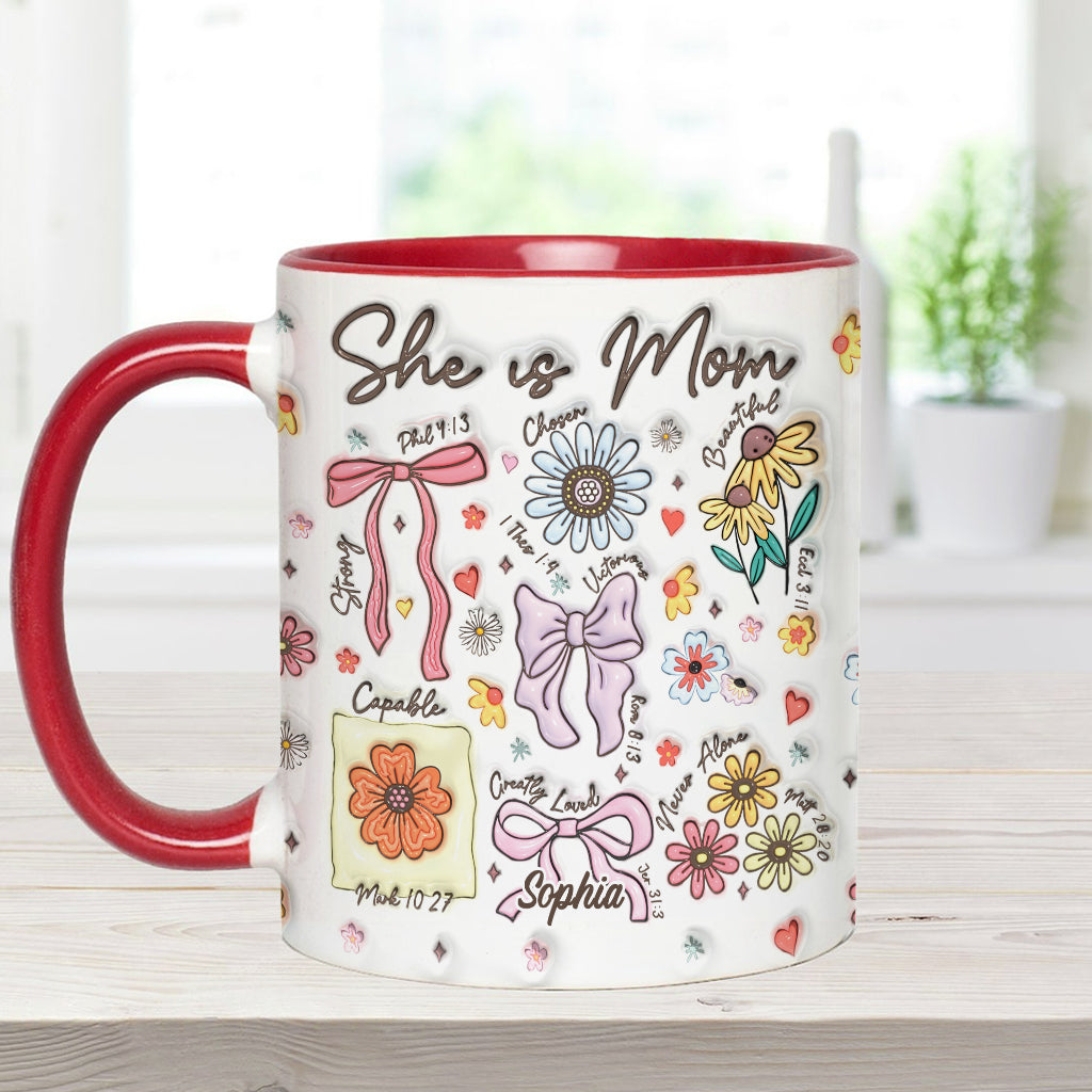 Sie ist Mama – Personalisierte Tasse mit Muttermotiv