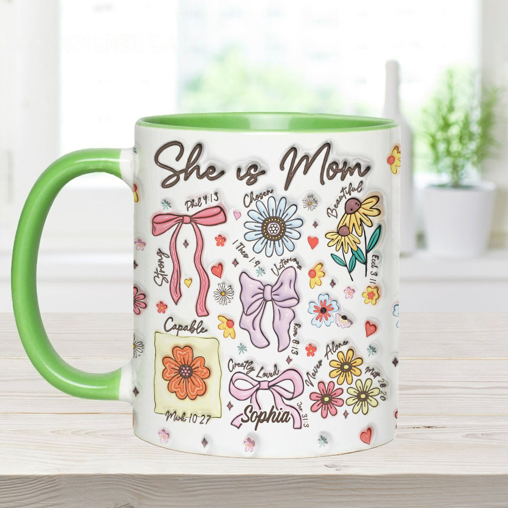 Sie ist Mama – Personalisierte Tasse mit Muttermotiv
