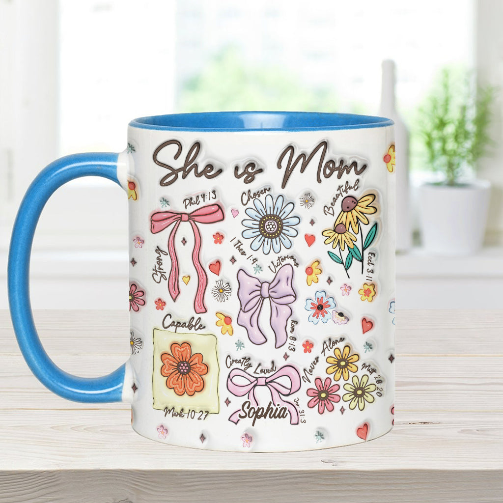 Sie ist Mama – Personalisierte Tasse mit Muttermotiv