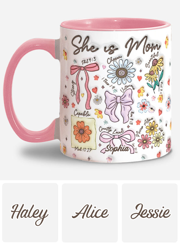 Sie ist Mama – Personalisierte Tasse mit Muttermotiv