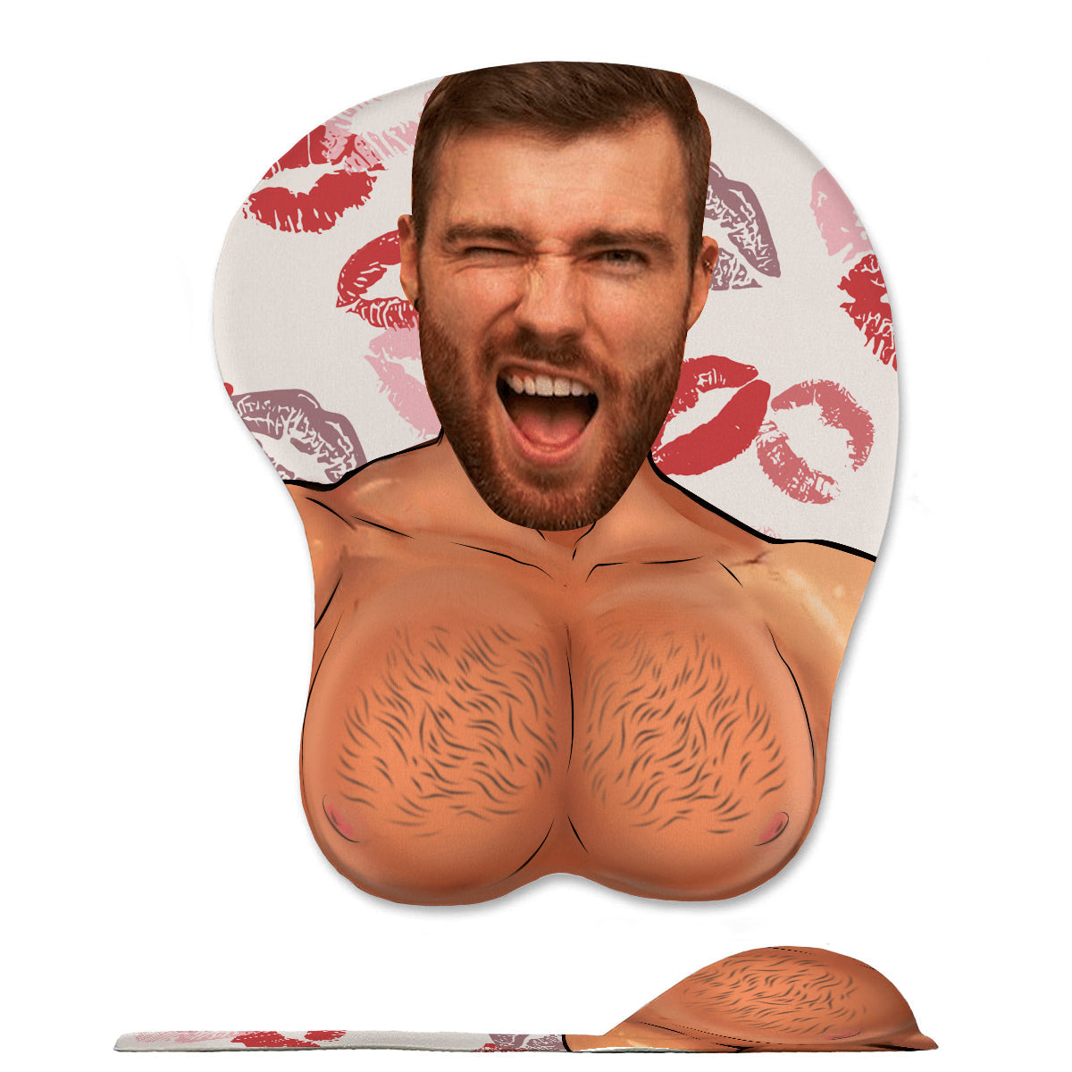 Beliebiges Foto: Lustiges Gesicht & Freches – Personalisiertes 3D-Mauspad für Paare