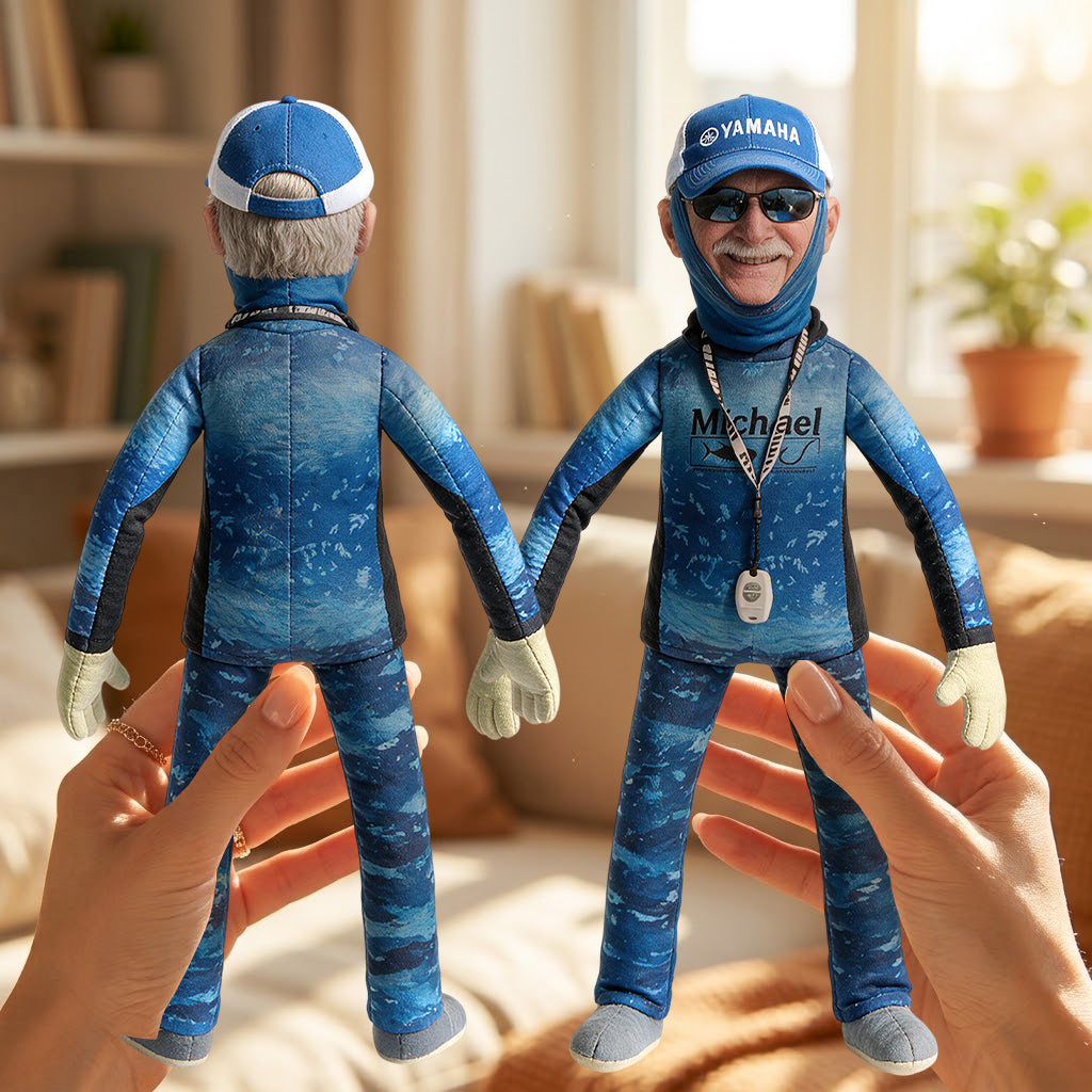 Any Photo - Personalized Fishing Posable Plush Doll