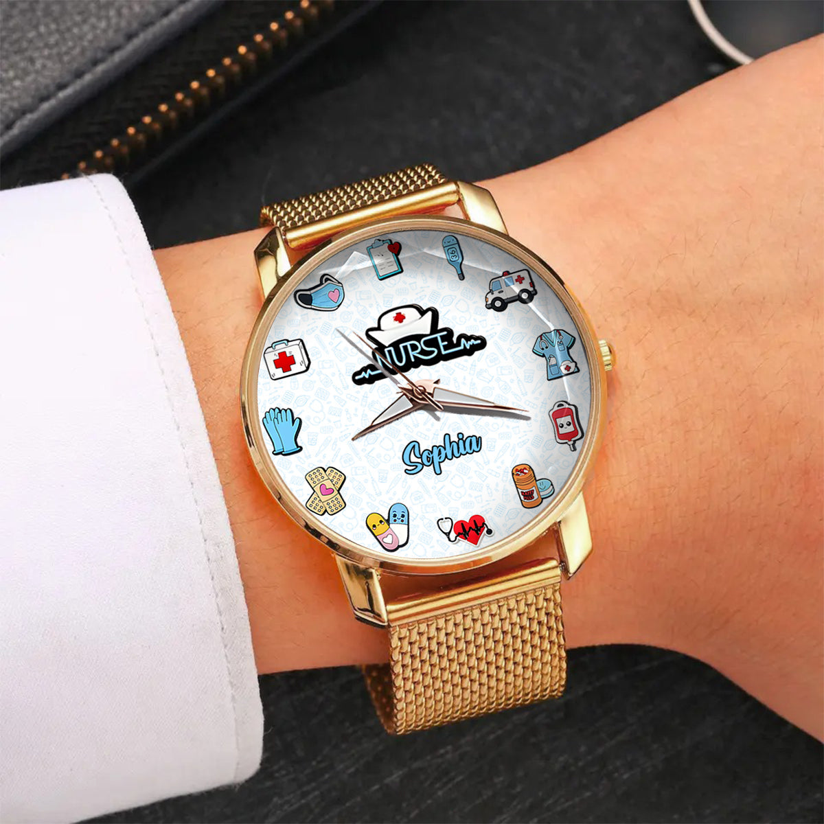 Nurse Life – Personalisierte Armbanduhr für Krankenschwestern 