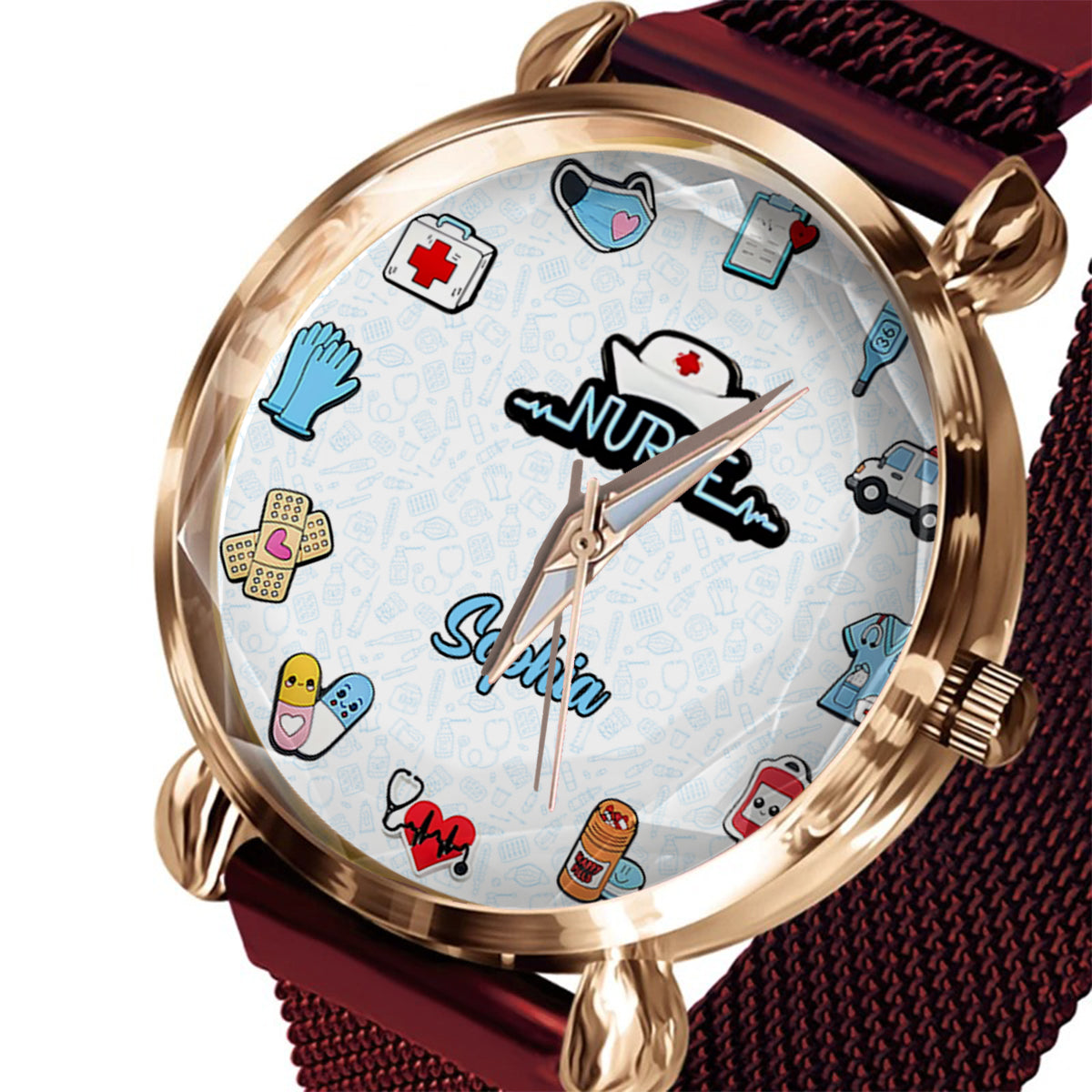 Nurse Life – Personalisierte Armbanduhr für Krankenschwestern 