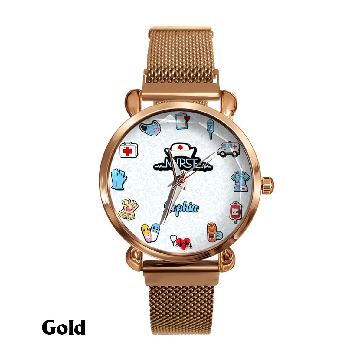 Nurse Life – Personalisierte Armbanduhr für Krankenschwestern 