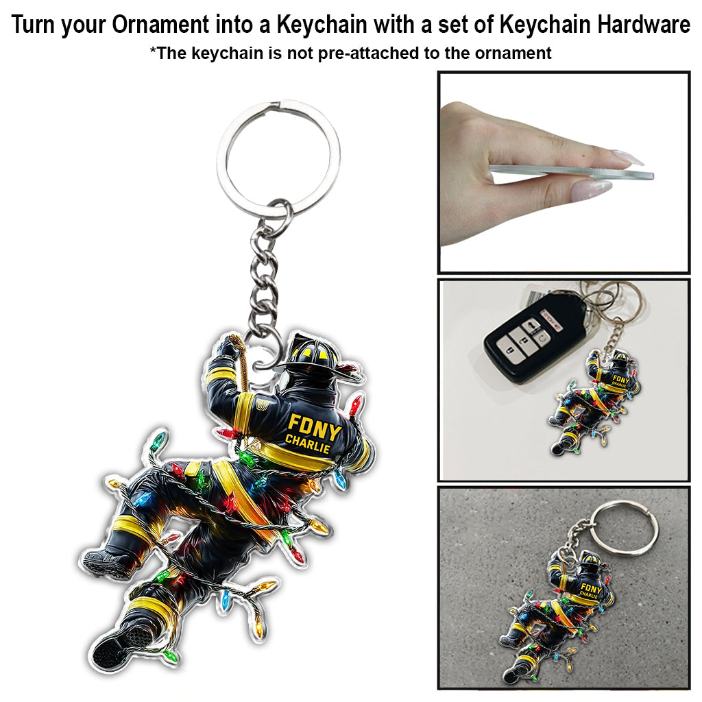 Holiday Rescue - Personalized Firefighter Ornament