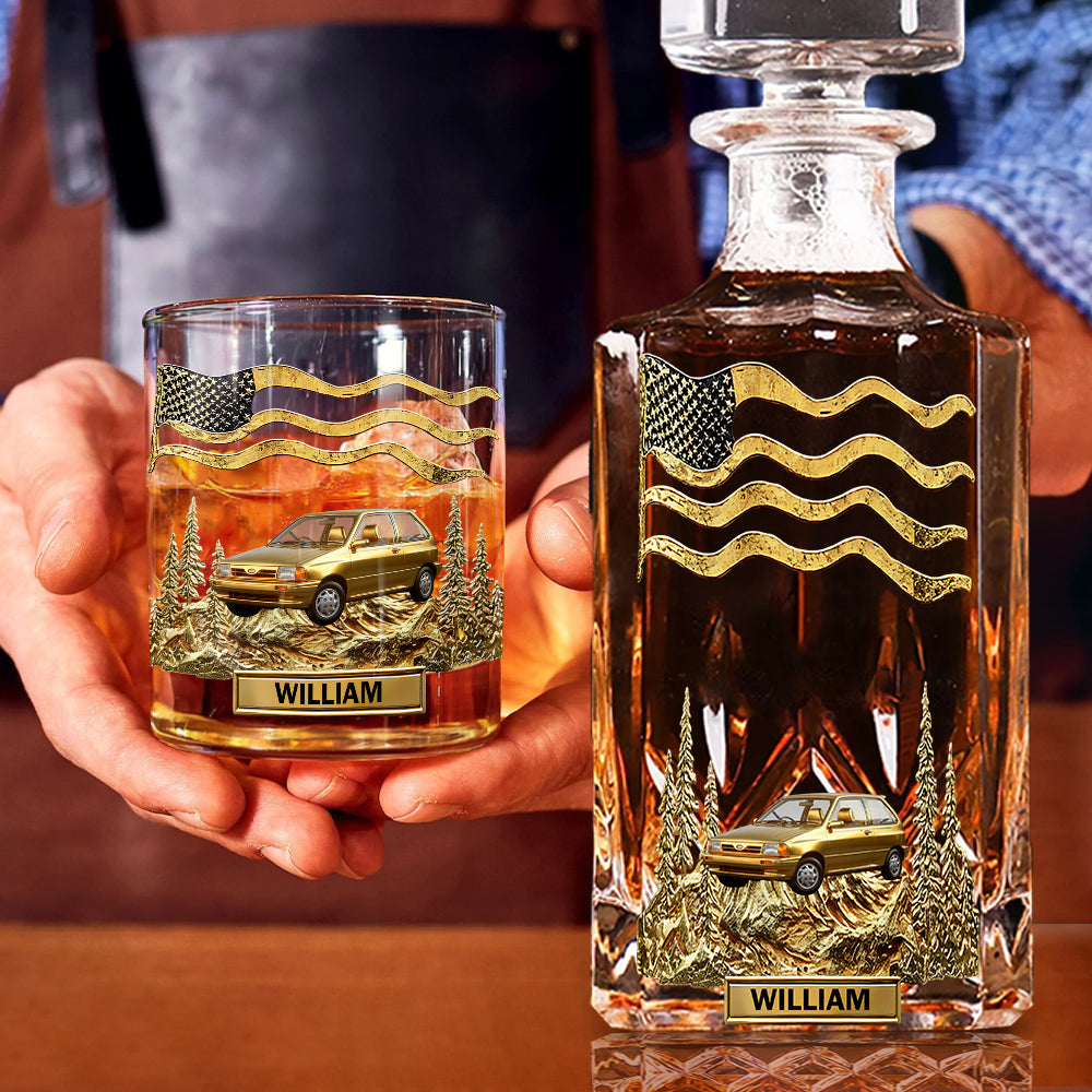 Cooles Geschenk für Autoliebhaber – Personalisiertes Whisky-Dekanter-Set für Autoliebhaber