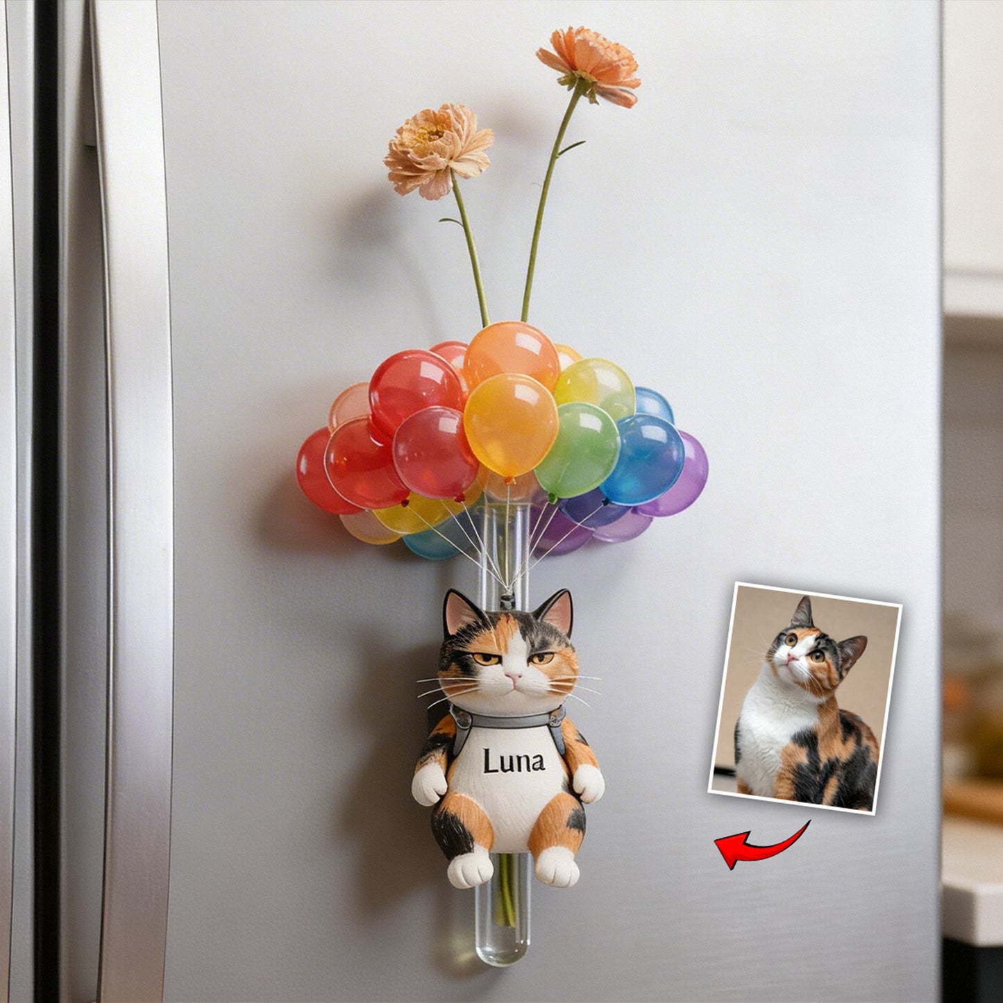 Balloon Buddy - Personalized Dog Magnetic Flower Vase