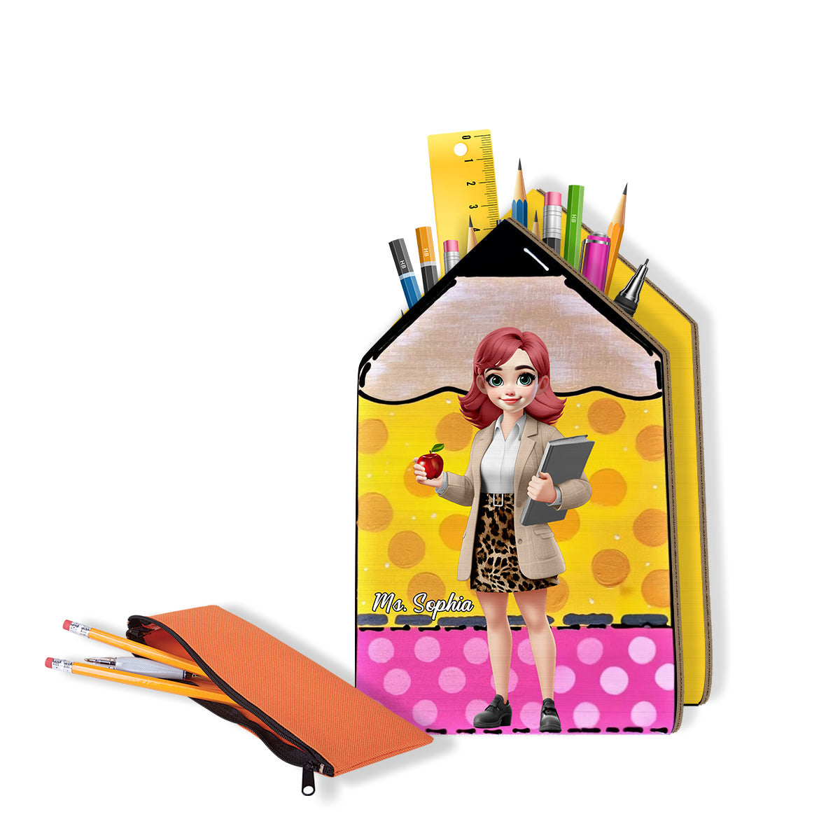 Bester Lehrer aller Zeiten – Personalisierter Stiftehalter aus Holz für Lehrer