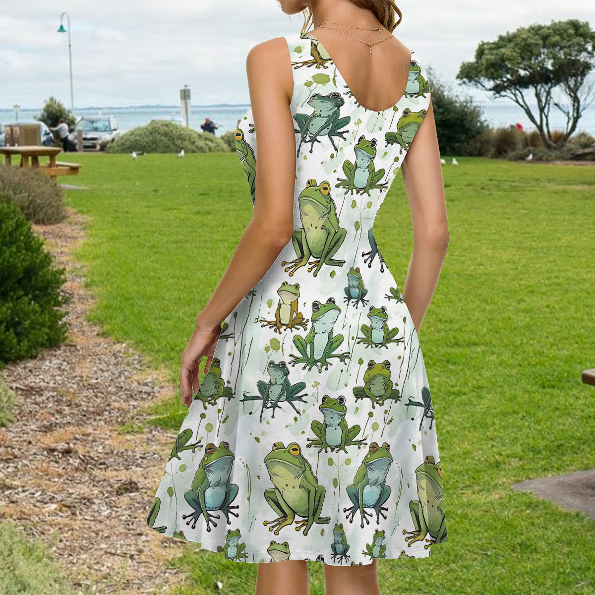 Liebe Frösche – Personalisiertes ärmelloses Froschkleid