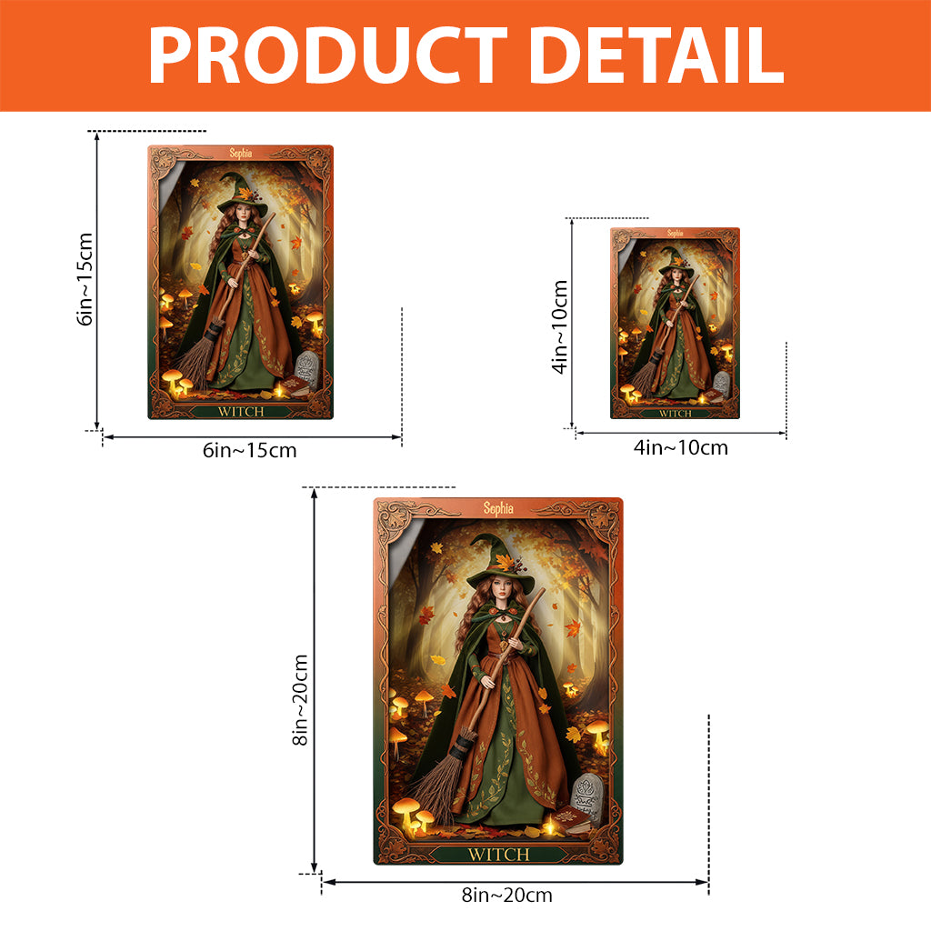 Magische Hexe – Personalisierte Acrylplakette in Hexenform