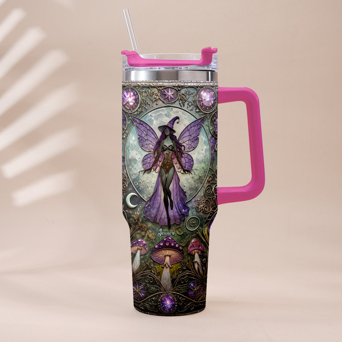Beautiful Witch - Personalized Witch Tumbler With Plush Charm