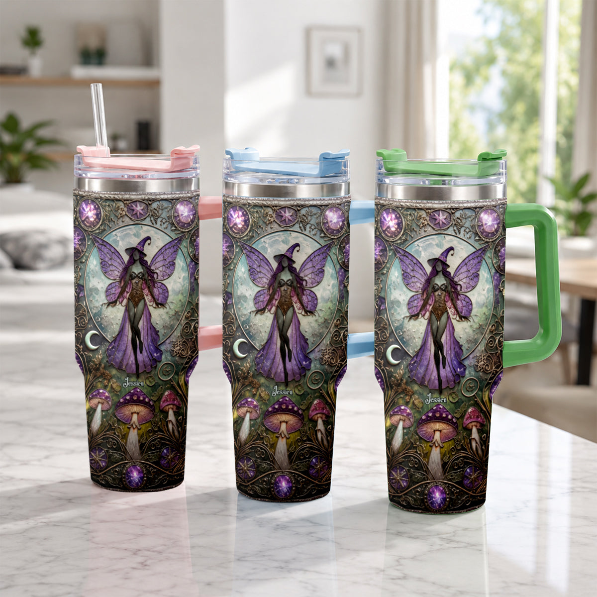 Beautiful Witch - Personalized Witch Tumbler With Plush Charm
