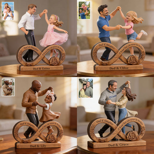 Custom Any Photo Dad & Daughter - Personalized Father Custom Shaped Wood Plaque