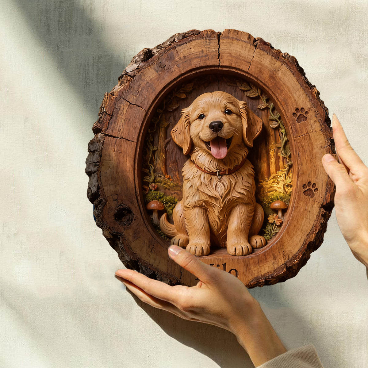 Benutzerdefiniertes Foto - Personalisierte Hund Holzplakette in Form