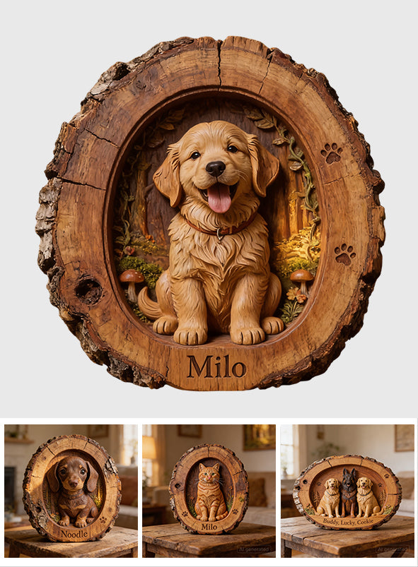 Benutzerdefiniertes Foto - Personalisierte Hund Holzplakette in Form