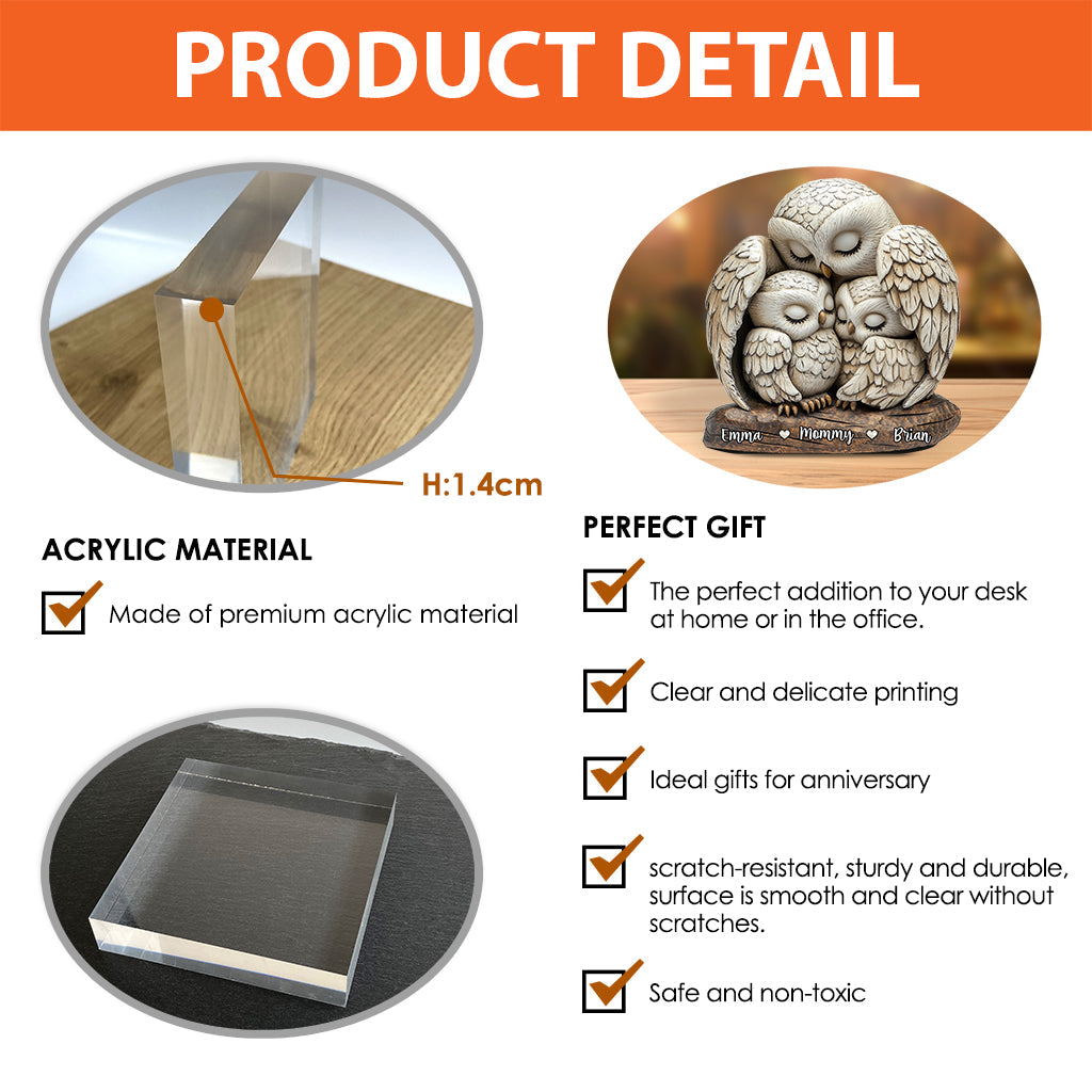 Ich liebe dich – Personalisierte Acrylplakette für Mutter (individuell geformt)