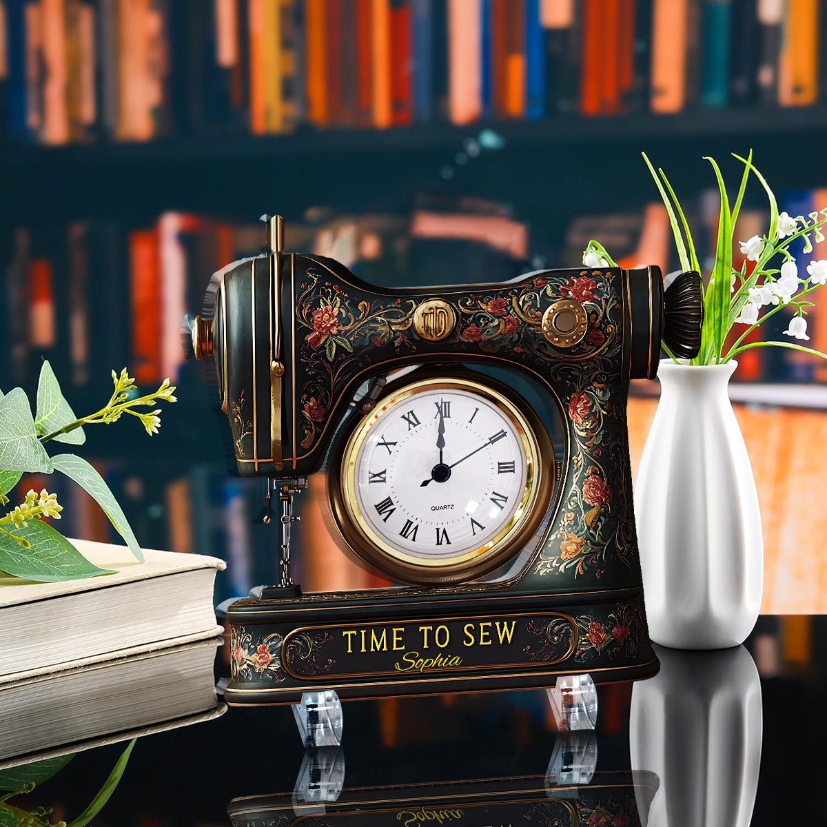 Time To Sew - Personalized Sewing Acrylic Clock Plaque