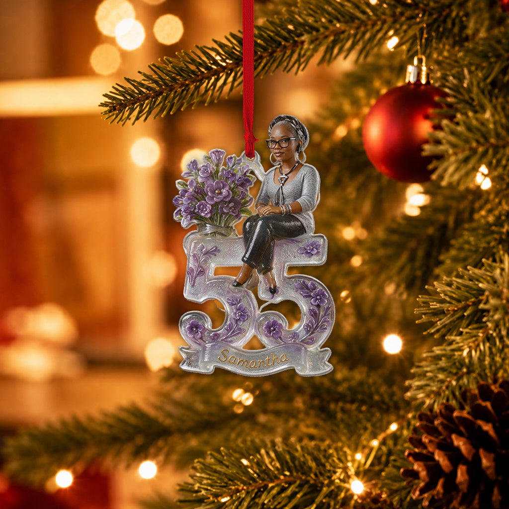 Any Photo, Any Number - Personalized Birthday Custom Shape Glass Ornament