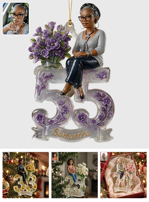 Any Photo, Any Number - Personalized Birthday Custom Shape Glass Ornament