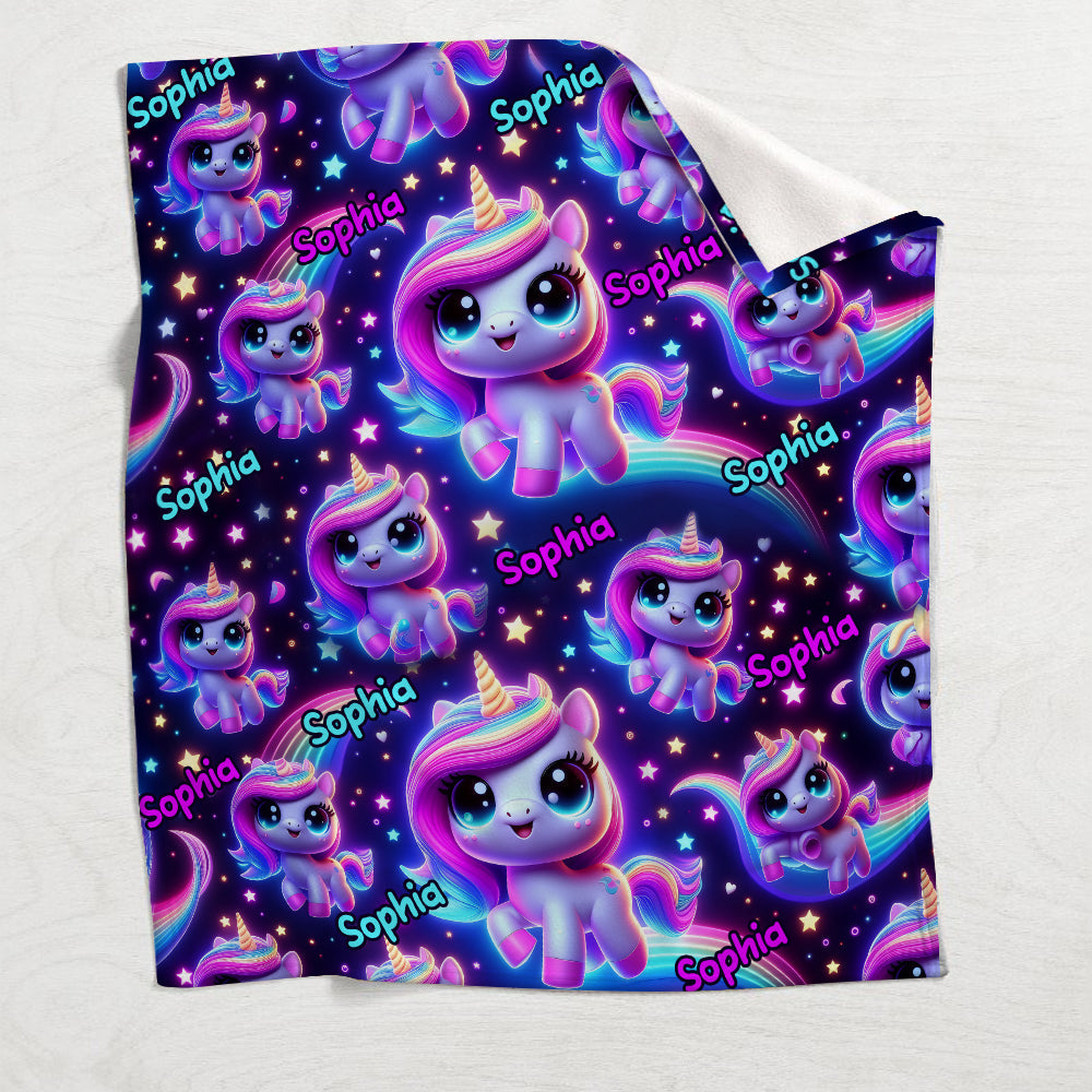 Wunderschönes, leuchtendes Muster – personalisierte Kinderdecke