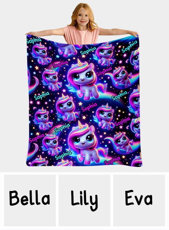 Wunderschönes, leuchtendes Muster – personalisierte Kinderdecke