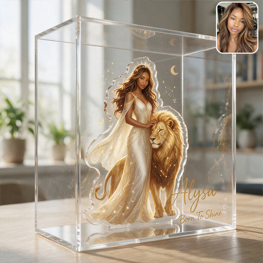 Individuelle Zodiac Fantasy Acryl-Gedenkbox - Personalisierte Horoskop-Acryl-Displaybox