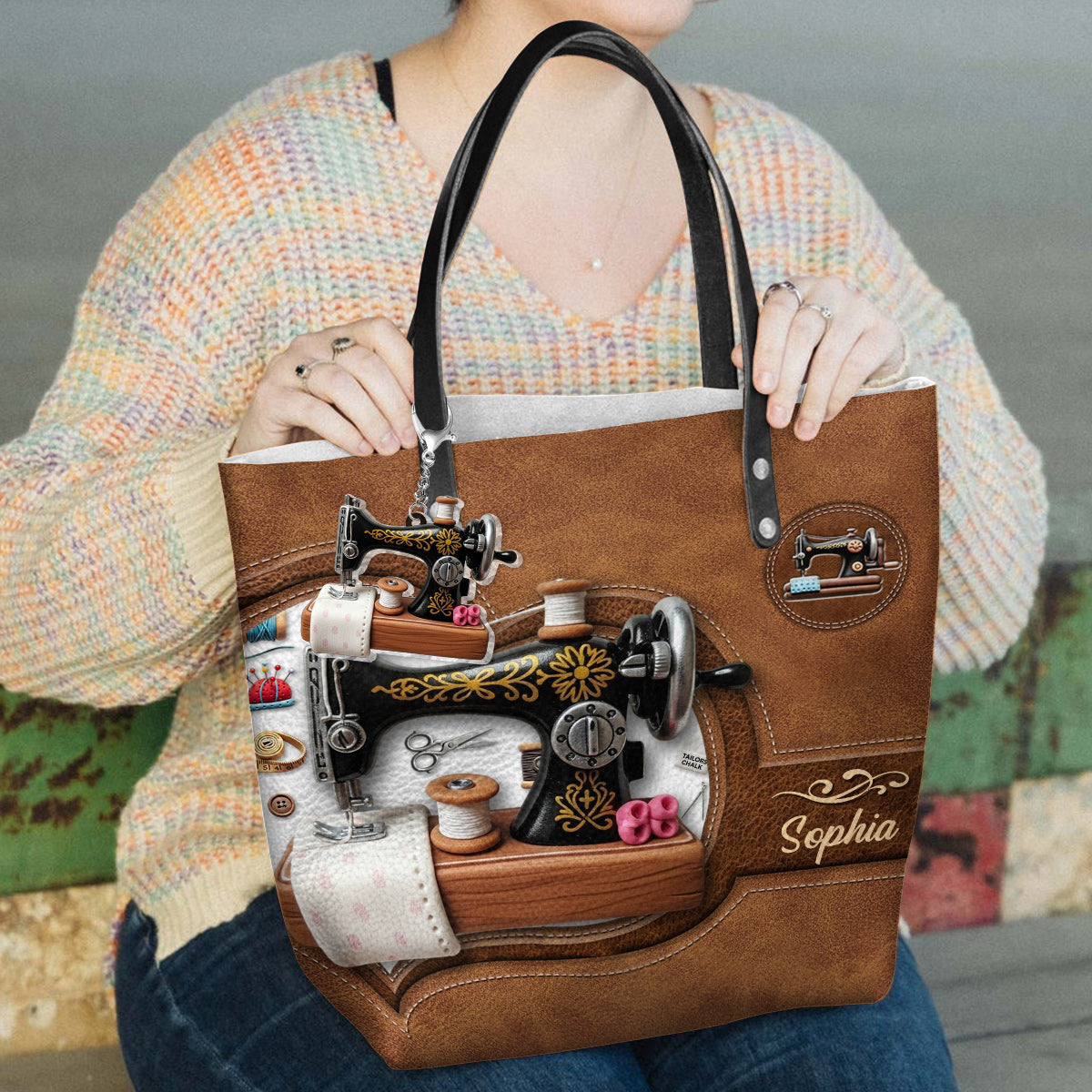 Stunning Sewing Machine - Personalized Sewing Tote Bag