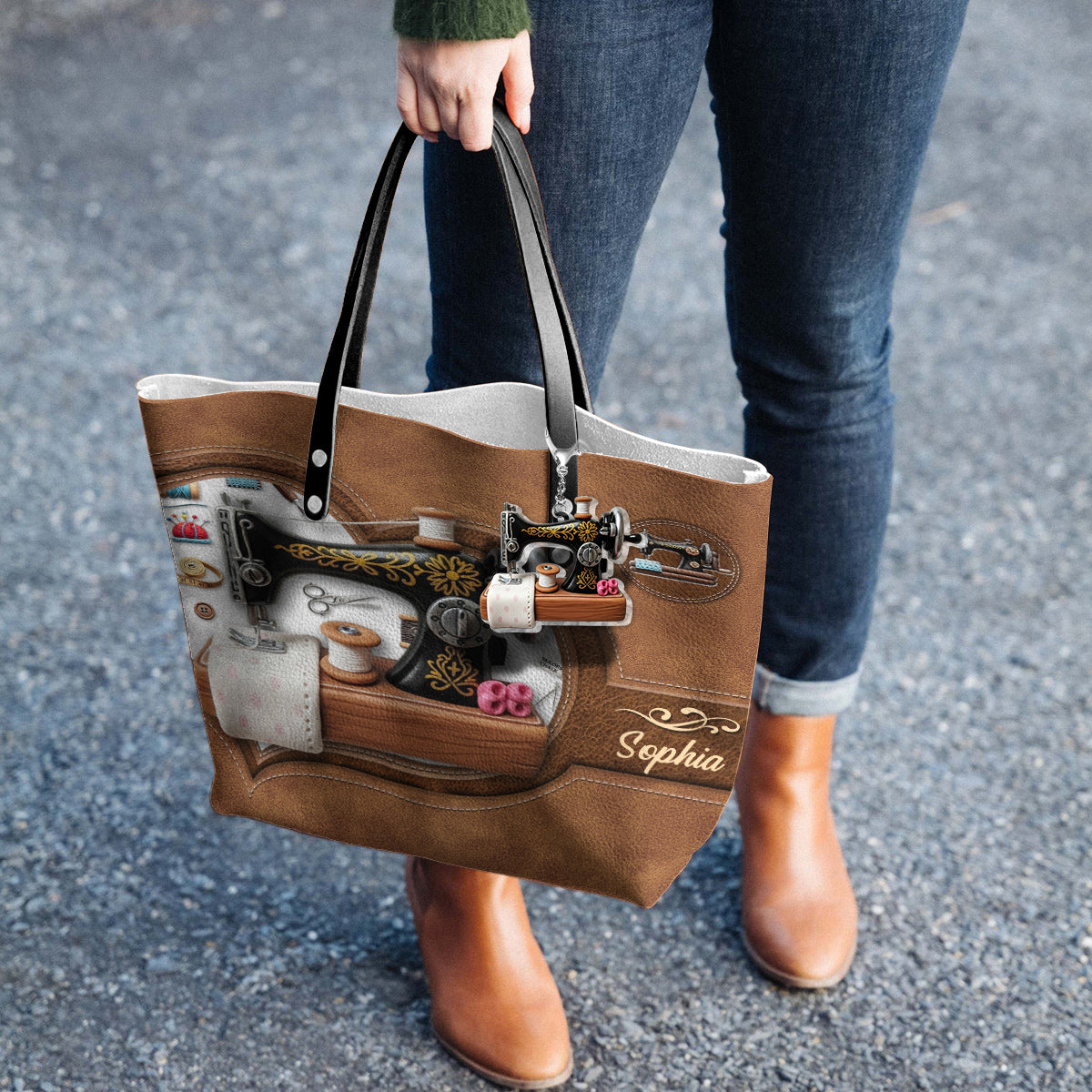 Stunning Sewing Machine - Personalized Sewing Tote Bag