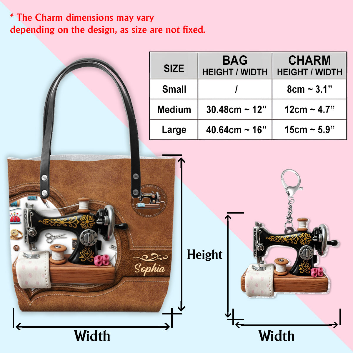 Stunning Sewing Machine - Personalized Sewing Tote Bag