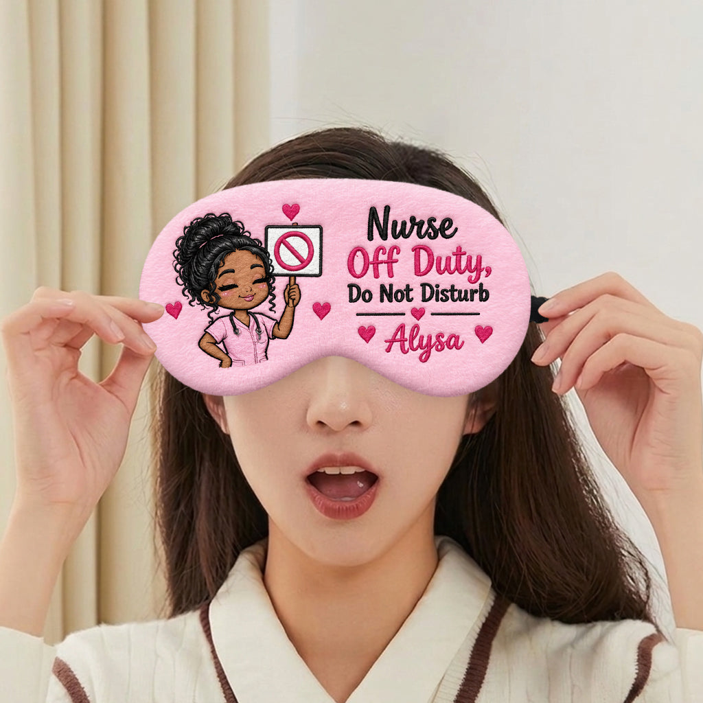 Nurse Off Duty Do Not Disturb - Personalized Nurse Faux Fur Sleep Mask