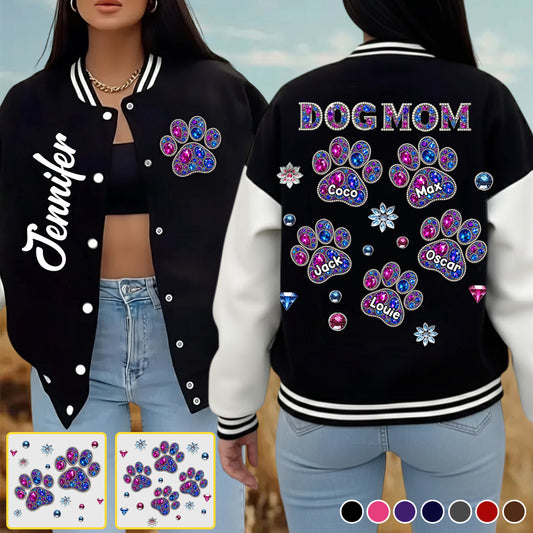 Dog Mom - Personalized Dog Varsity Jacket