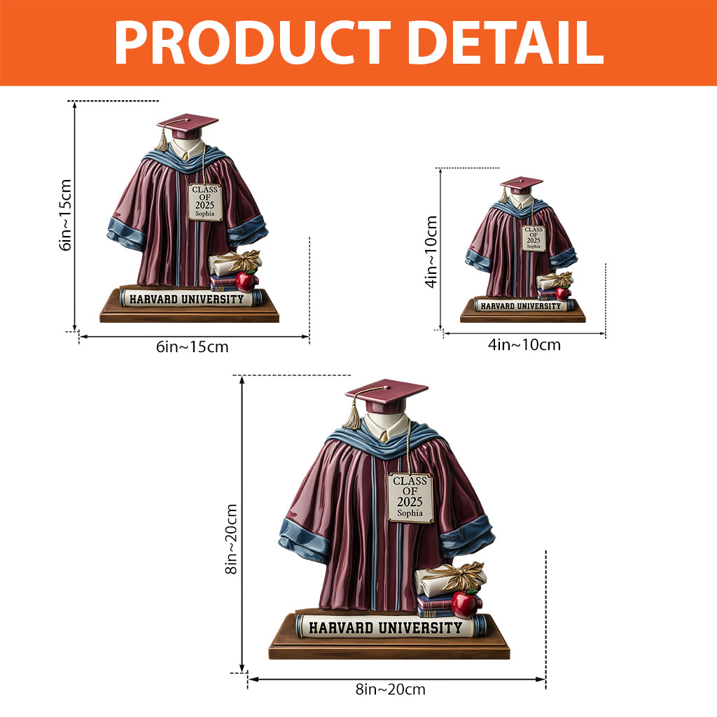 Abschlussjahrgang 2025 – Personalisierte, individuell geformte Acrylplakette zur Graduierung