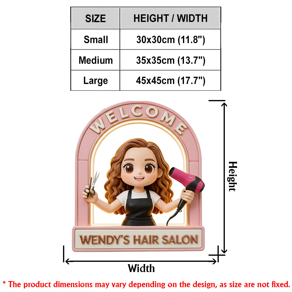 Willkommensschild für Friseursalon – Personalisiertes LED-Lichtschild aus Acryl für Friseure