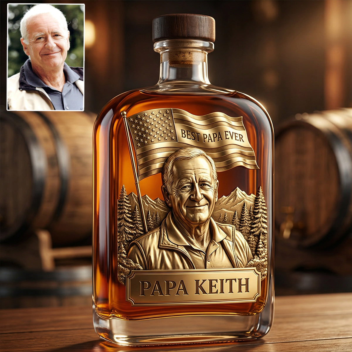 Unique Gift For Father's Day - Personalized Father Wine Bottle