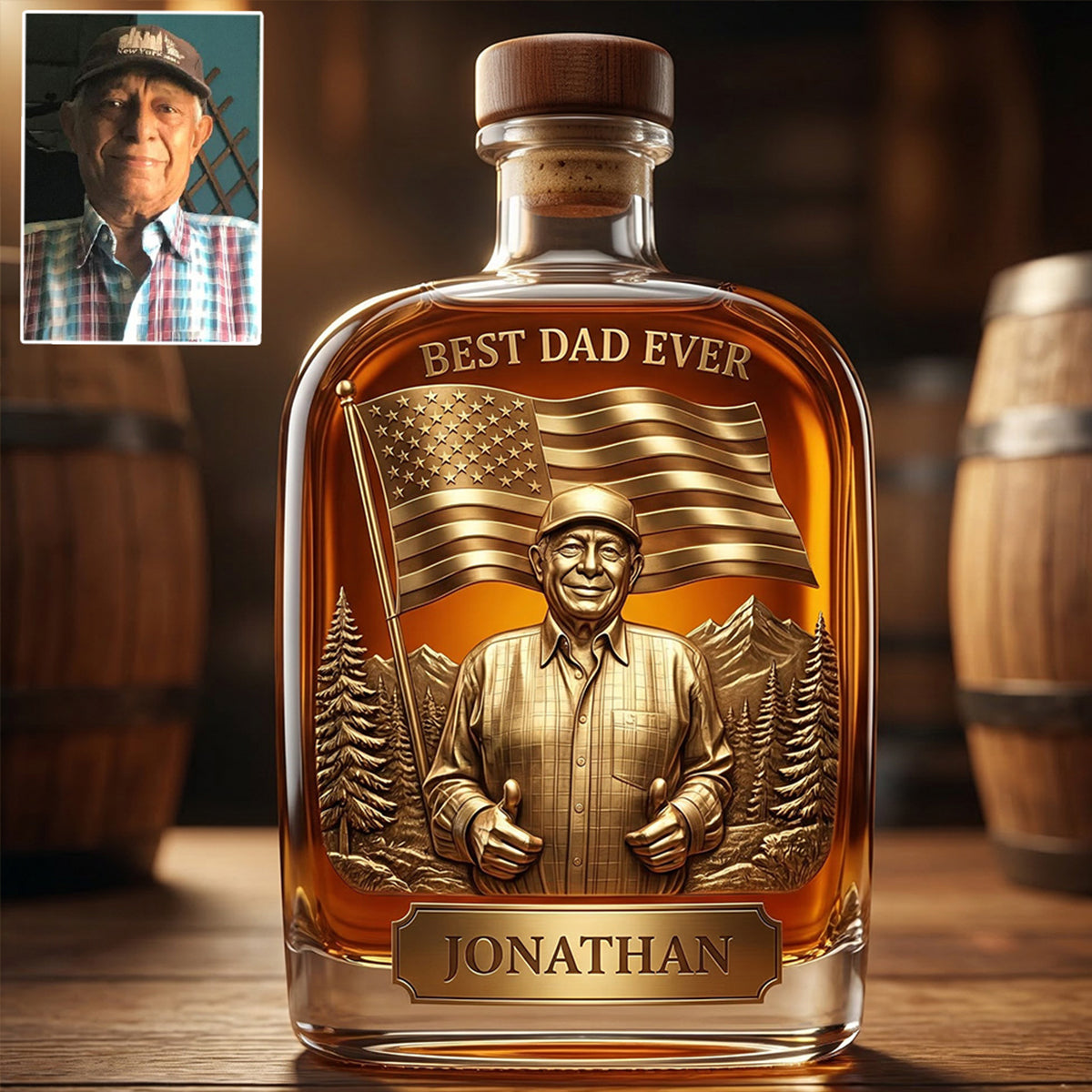 Unique Gift For Father's Day - Personalized Father Wine Bottle