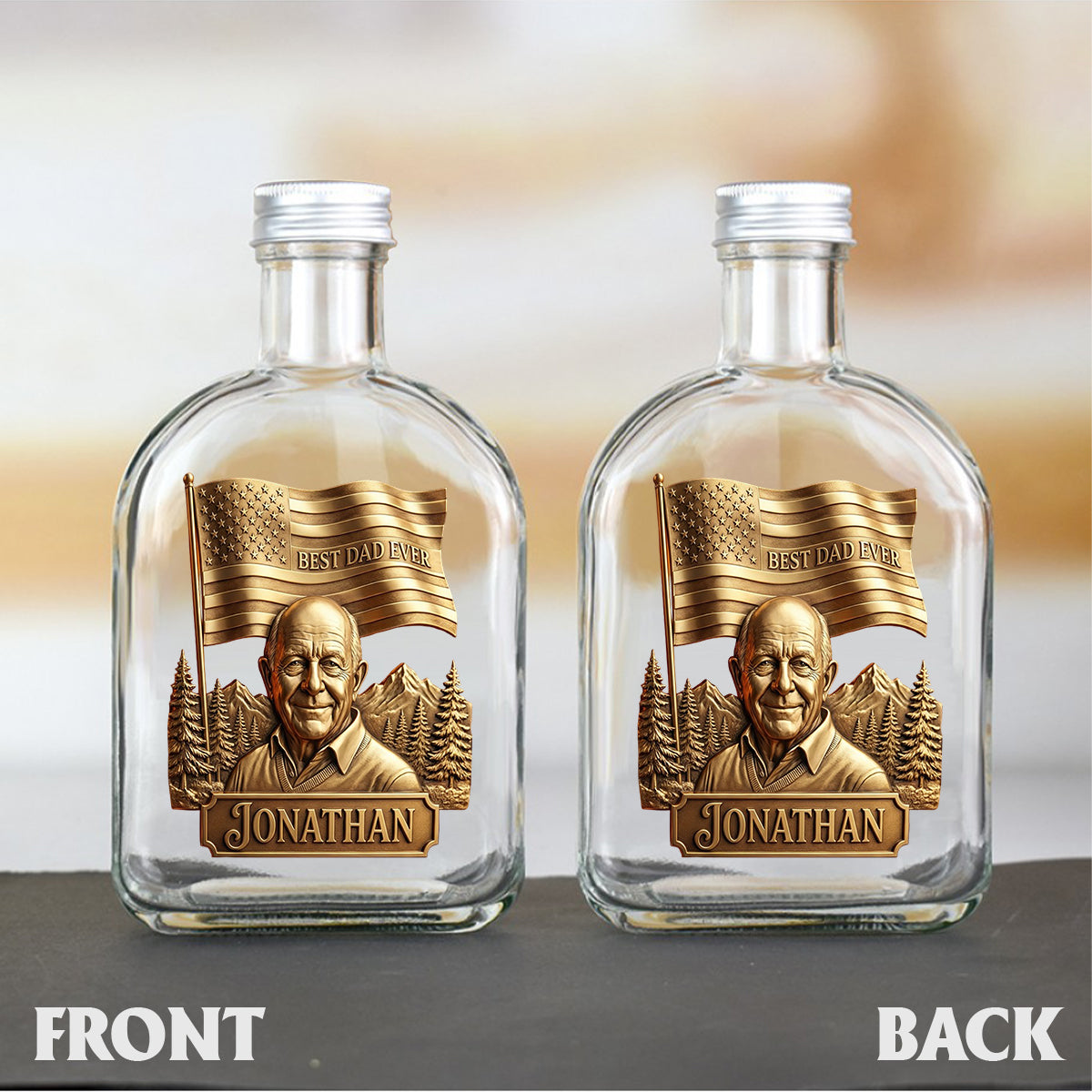 Unique Gift For Father's Day - Personalized Father Wine Bottle