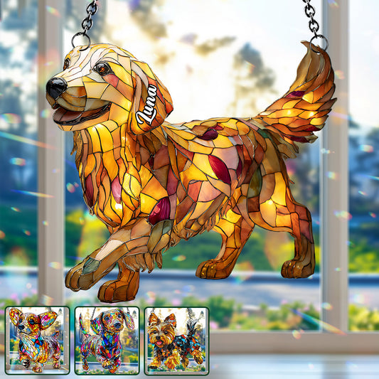 Ich liebe meinen Hund – Personalisierter Hunde-Fensterhänger-Sonnenfänger