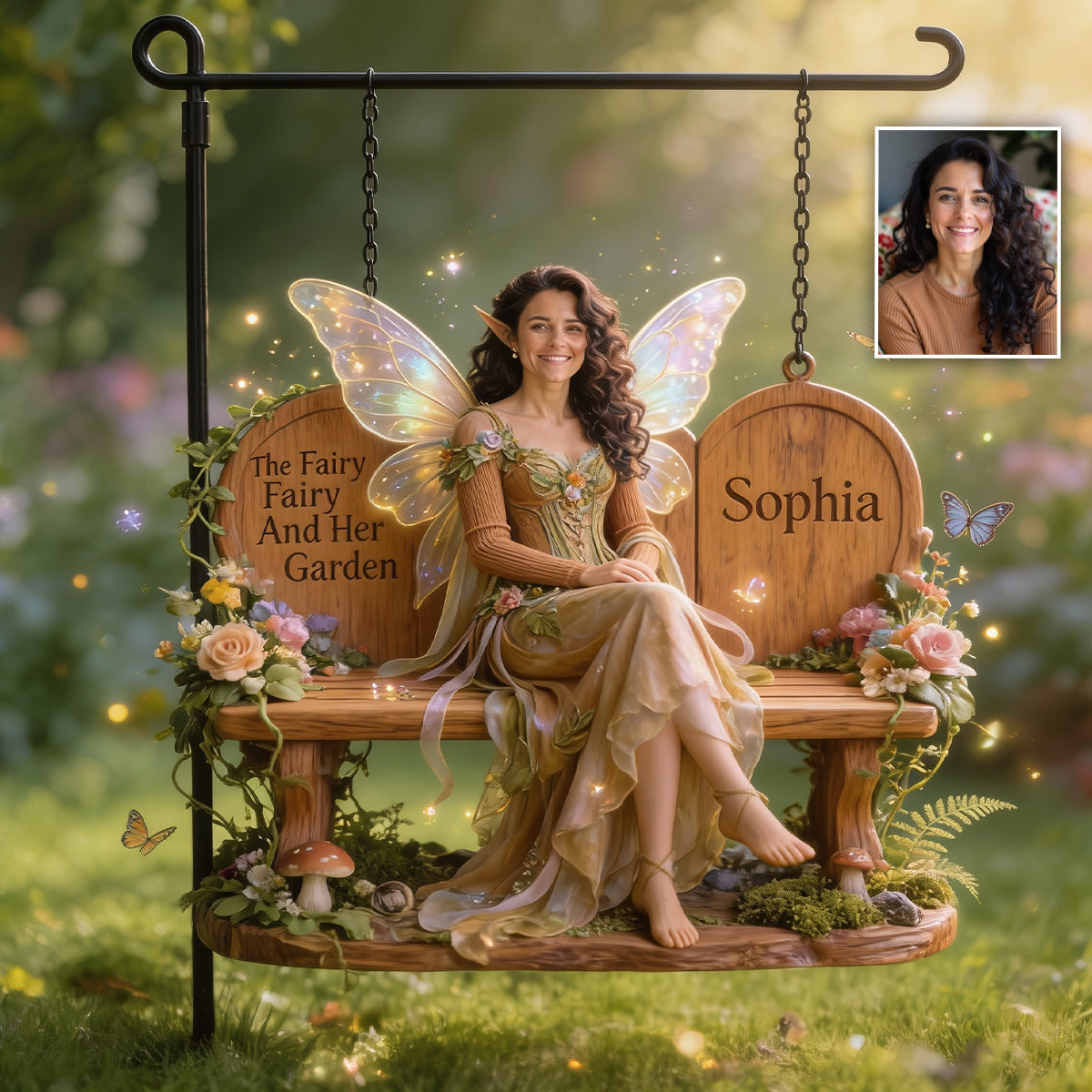 Garden Gnome, Garden Fairy - Personalized Gardening Wood Sign With Stake